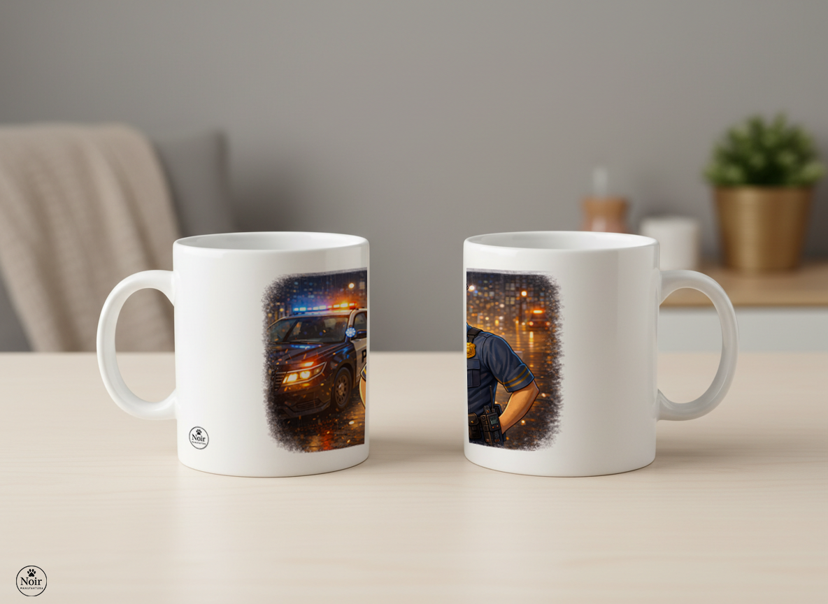 Rendőr prémium illusztrált bögre – színes dizájn | 330 ml